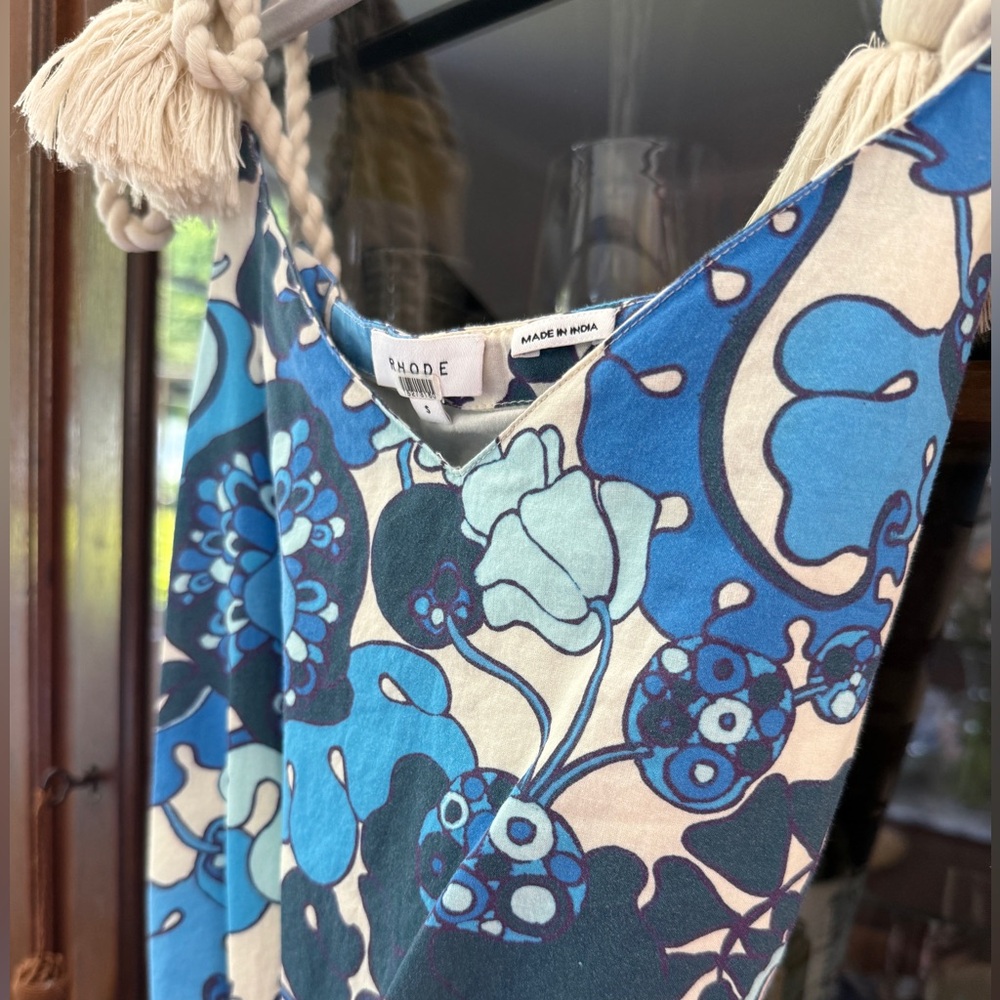 RHODE Casey Dress Size S | Blue Abstract Print | Boho Summer Dress - Picture 6 of 7